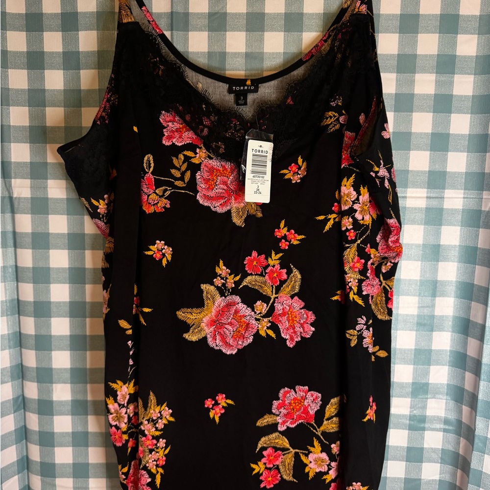 Torrid Black Floral Camisole